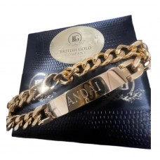 Personalised Engraved Gold ID Name Bracelet Gift